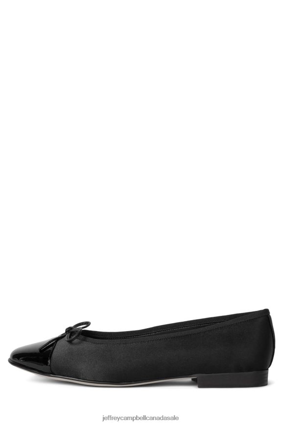 ARABESQUE Women Black Satin Black Patent PLRNJH196 Jeffrey Campbell Ballet Flats