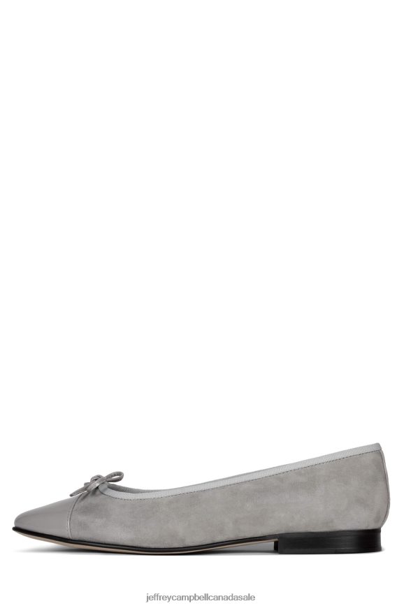 ARABESQUE Women Grey Suede Combo PLRNJH190 Jeffrey Campbell Ballet Flats
