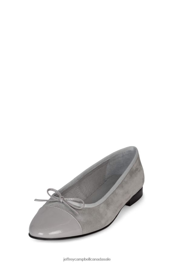 ARABESQUE Women Grey Suede Combo PLRNJH190 Jeffrey Campbell Ballet Flats
