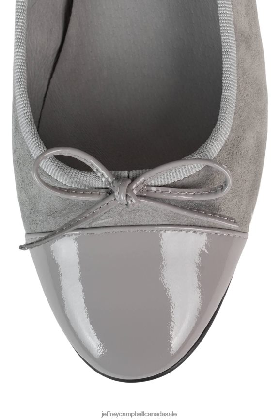 ARABESQUE Women Grey Suede Combo PLRNJH190 Jeffrey Campbell Ballet Flats