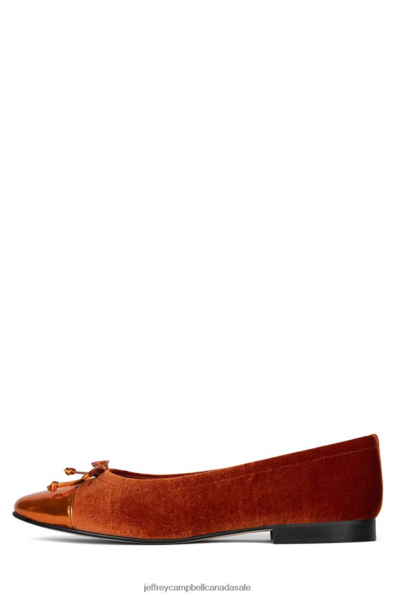 ARABESQUE Women Orange Velvet Combo PLRNJH194 Jeffrey Campbell Ballet Flats