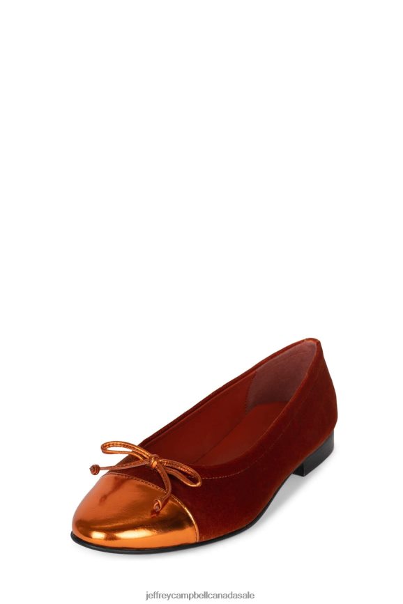 ARABESQUE Women Orange Velvet Combo PLRNJH194 Jeffrey Campbell Ballet Flats