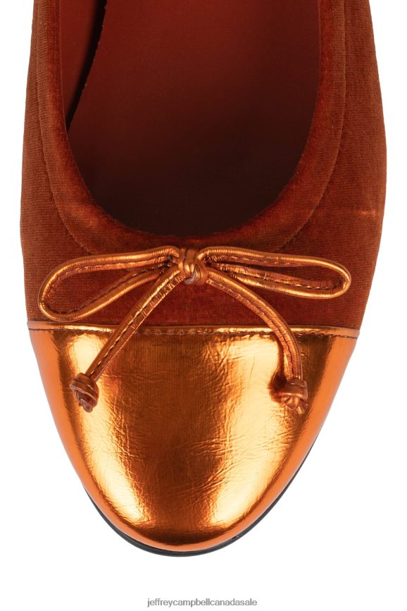 ARABESQUE Women Orange Velvet Combo PLRNJH194 Jeffrey Campbell Ballet Flats