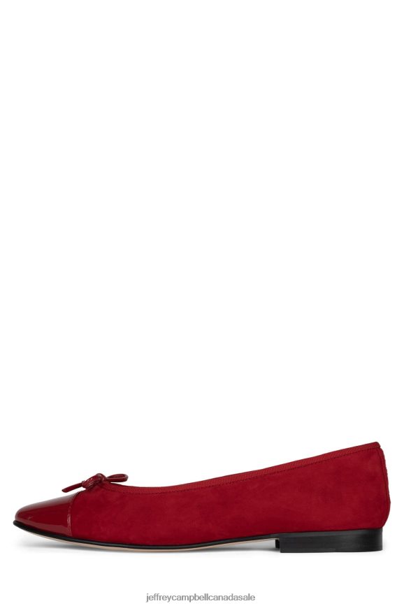 ARABESQUE Women Red Suede Combo PLRNJH191 Jeffrey Campbell Ballet Flats