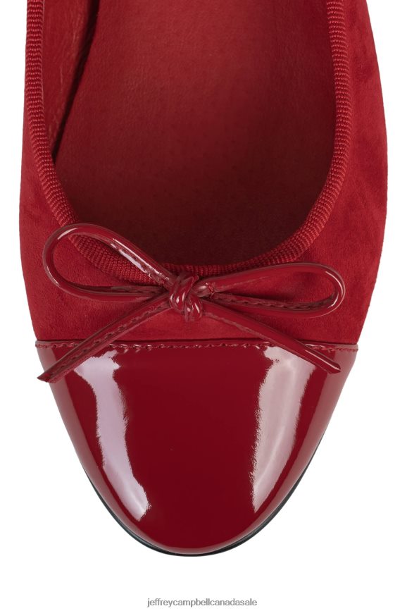 ARABESQUE Women Red Suede Combo PLRNJH191 Jeffrey Campbell Ballet Flats
