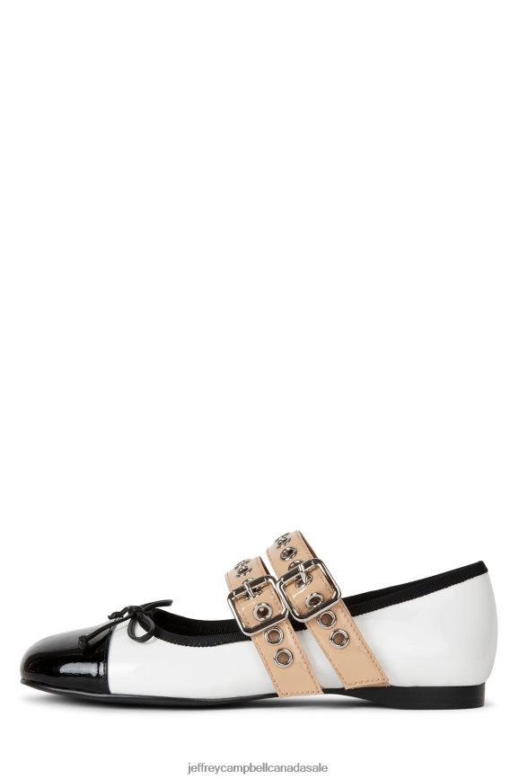 BALLETIC Women Black White Nude Patent PLRNJH201 Jeffrey Campbell Ballet Flats