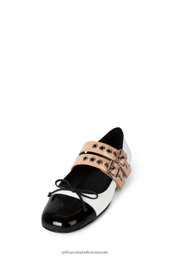 BALLETIC Women Black White Nude Patent PLRNJH201 Jeffrey Campbell Ballet Flats