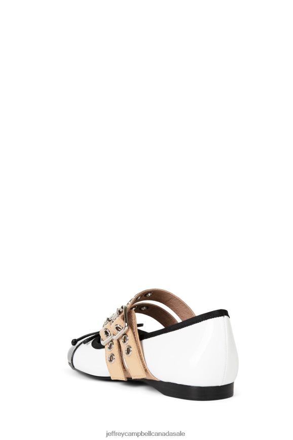 BALLETIC Women Black White Nude Patent PLRNJH201 Jeffrey Campbell Ballet Flats