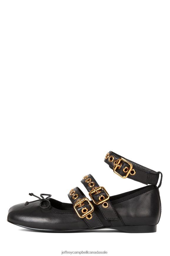 RINA Women Black Gold PLRNJH204 Jeffrey Campbell Ballet Flats