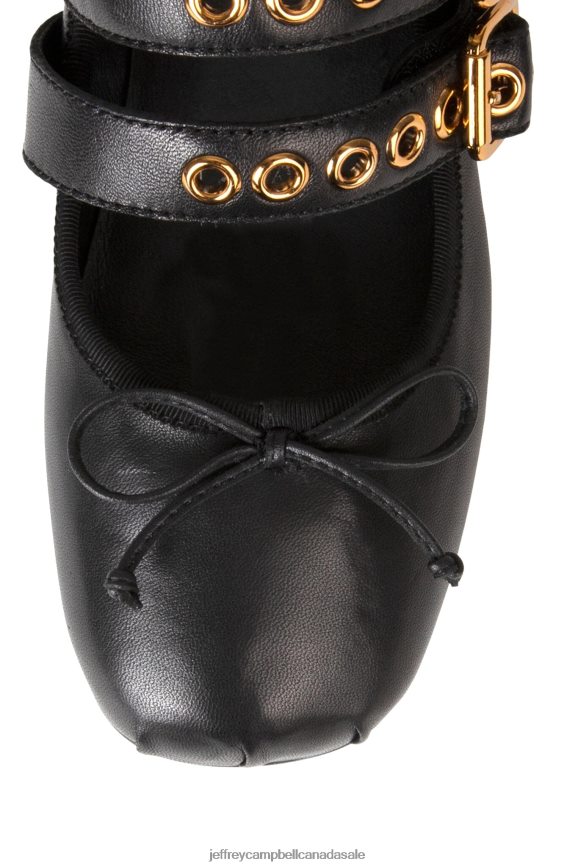 RINA Women Black Gold PLRNJH204 Jeffrey Campbell Ballet Flats