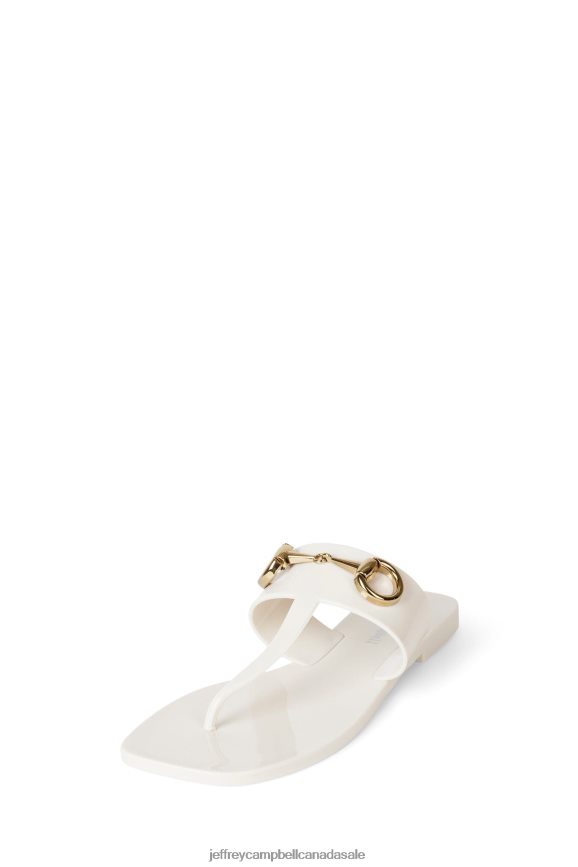 A-LIL-BIT Women Cream Shiny PLRNJH134 Jeffrey Campbell Sandals