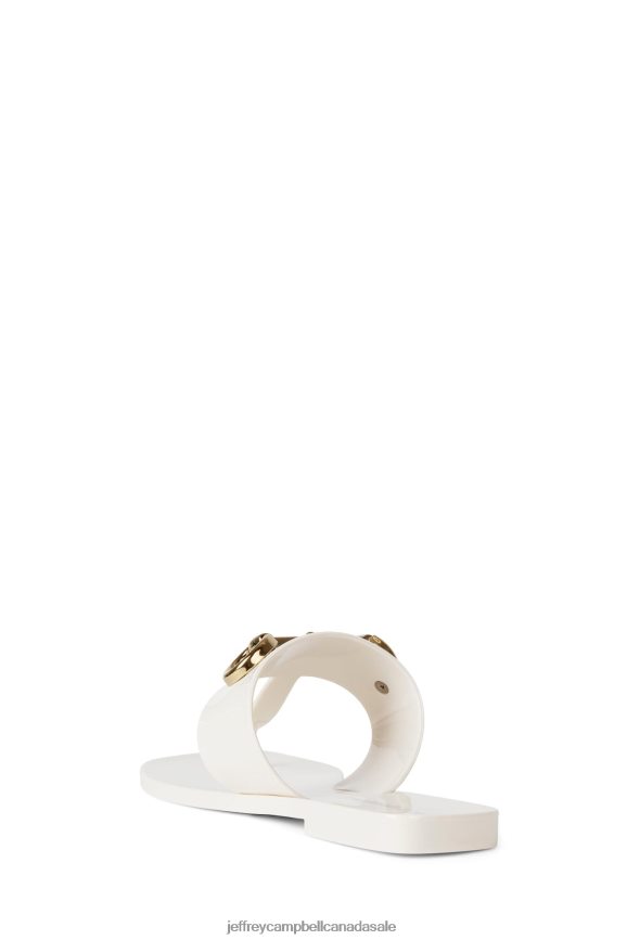 A-LIL-BIT Women Cream Shiny PLRNJH134 Jeffrey Campbell Sandals