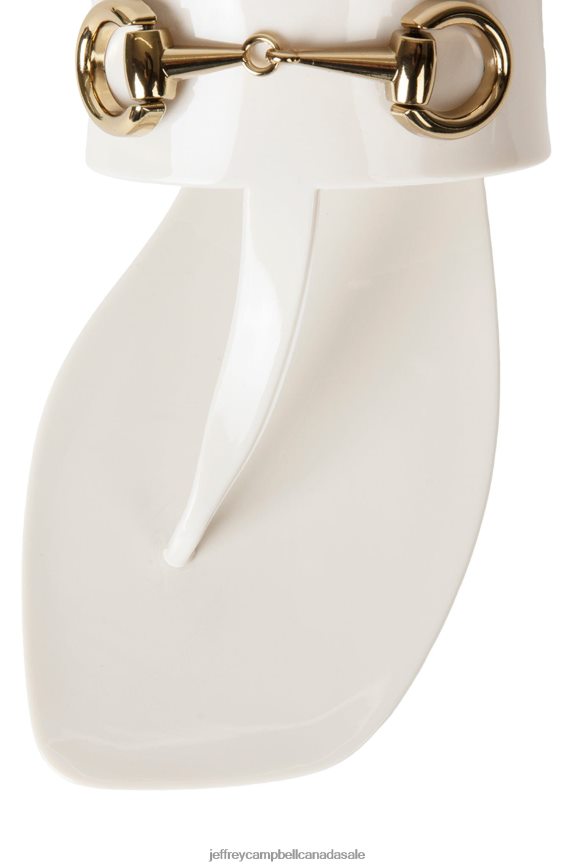 A-LIL-BIT Women Cream Shiny PLRNJH134 Jeffrey Campbell Sandals