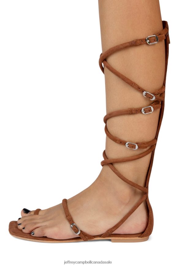 GLADIA Women Tan Suede PLRNJH119 Jeffrey Campbell Sandals