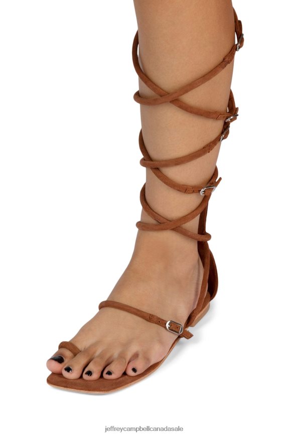 GLADIA Women Tan Suede PLRNJH119 Jeffrey Campbell Sandals