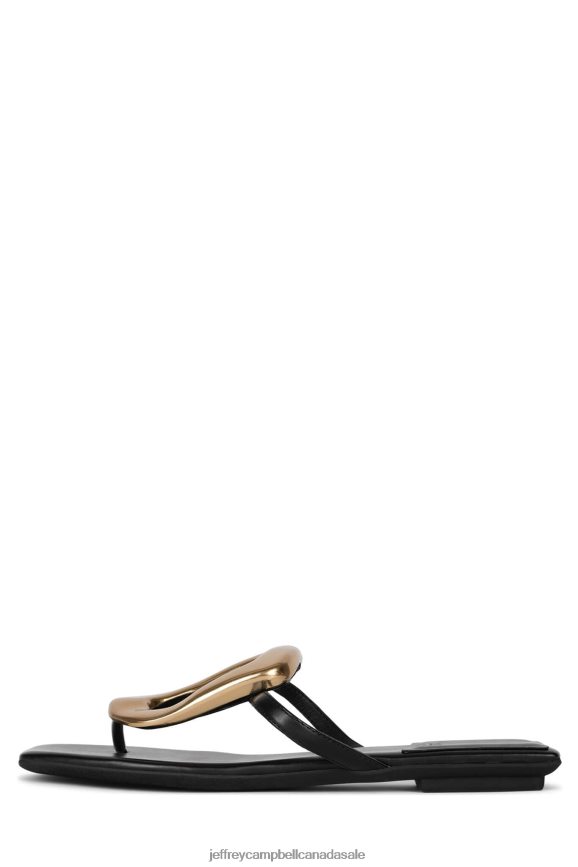 LINQUES-2 Women Black Gold PLRNJH1750 Jeffrey Campbell Sandals