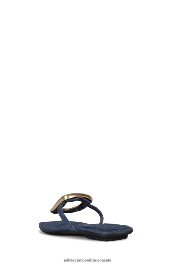 LINQUES-2 Women Blue Denim Gold PLRNJH1749 Jeffrey Campbell Sandals