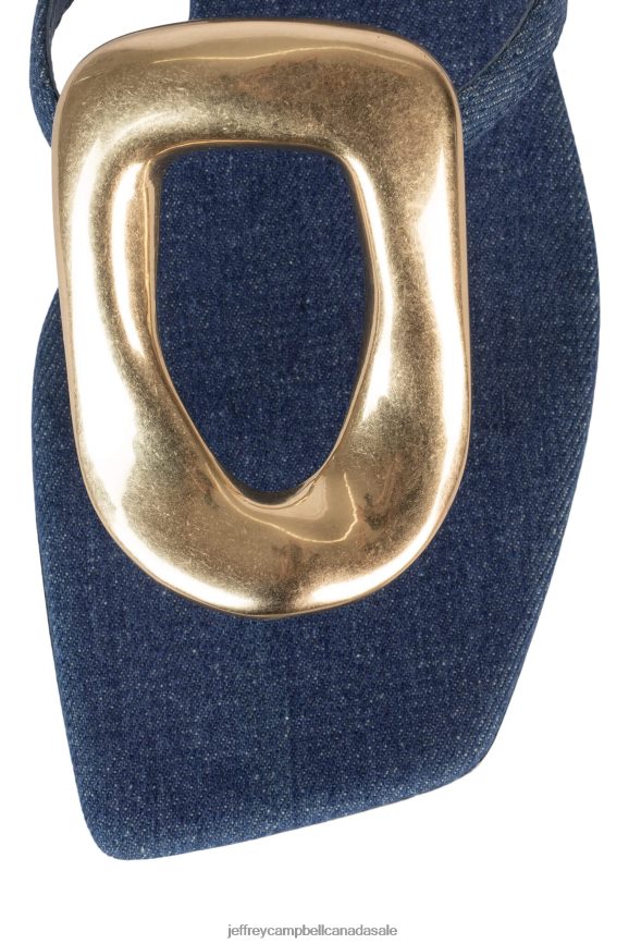 LINQUES-2 Women Blue Denim Gold PLRNJH1749 Jeffrey Campbell Sandals