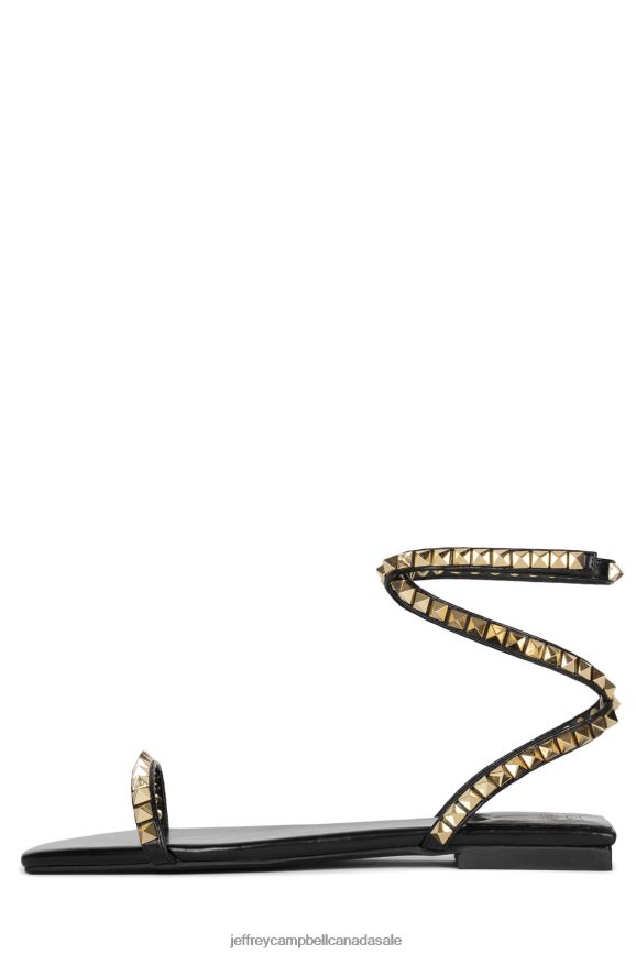 LUXOR Women Black Gold Combo PLRNJH1741 Jeffrey Campbell Sandals