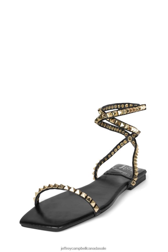 LUXOR Women Black Gold Combo PLRNJH1741 Jeffrey Campbell Sandals