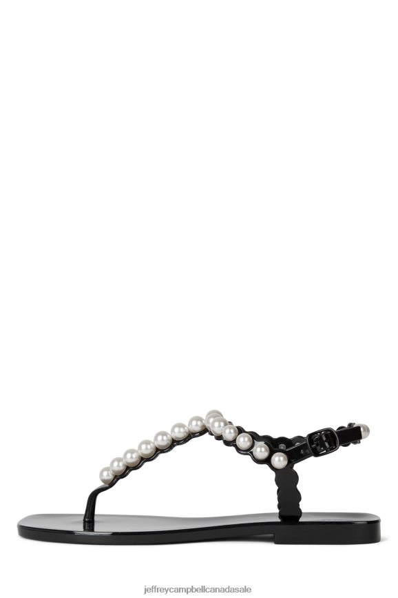PEARLESQUE Women Black Shiny PLRNJH65 Jeffrey Campbell Sandals