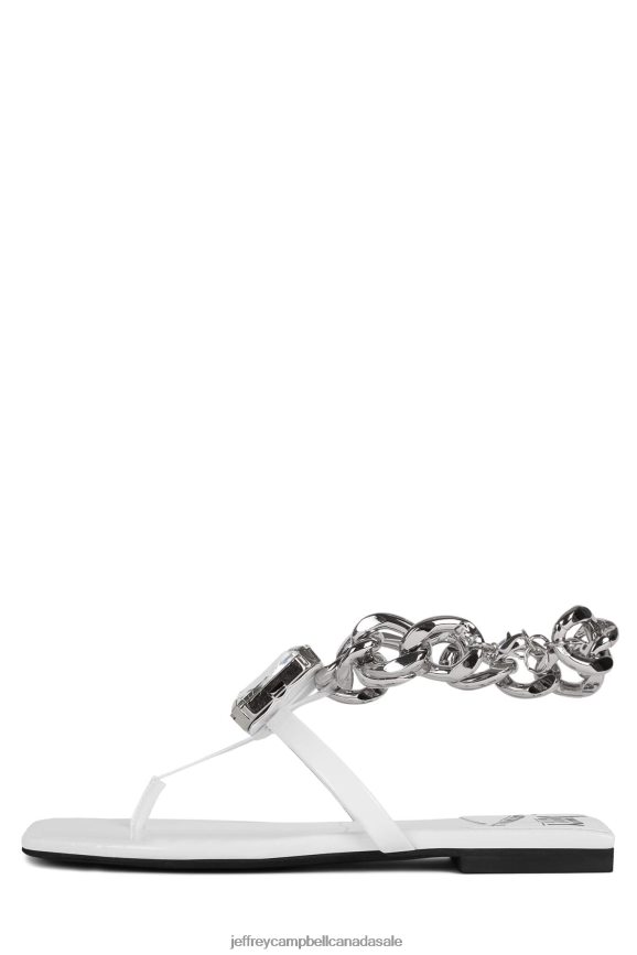 RING-ON-IT Women White Patent Silver PLRNJH1742 Jeffrey Campbell Sandals
