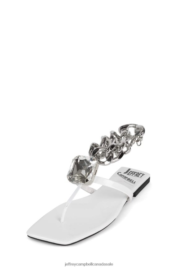 RING-ON-IT Women White Patent Silver PLRNJH1742 Jeffrey Campbell Sandals