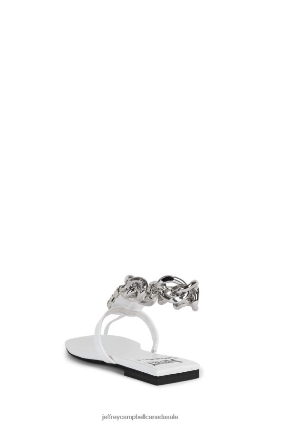 RING-ON-IT Women White Patent Silver PLRNJH1742 Jeffrey Campbell Sandals