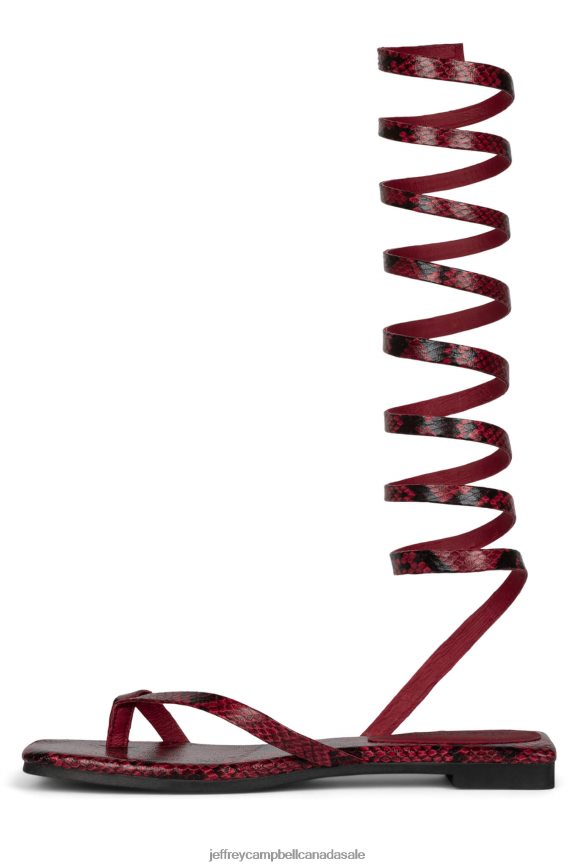 SLINKY Women Red Black Snake PLRNJH1760 Jeffrey Campbell Sandals