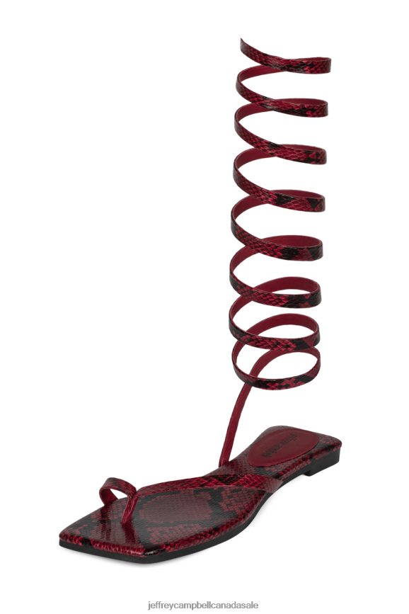 SLINKY Women Red Black Snake PLRNJH1760 Jeffrey Campbell Sandals