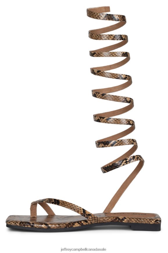 SLINKY Women Tan Snake Combo PLRNJH1762 Jeffrey Campbell Sandals