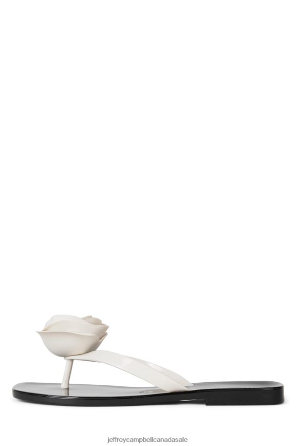 SO-SWEET Women Cream Shiny Black Shiny PLRNJH158 Jeffrey Campbell Sandals