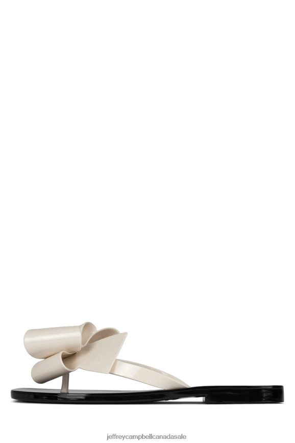 SUGARY Women Cream Shiny Black Shiny PLRNJH155 Jeffrey Campbell Sandals