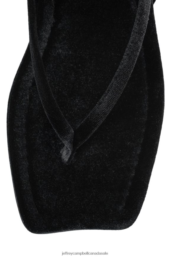 SUN-KISSED Women Black Velvet PLRNJH1734 Jeffrey Campbell Sandals