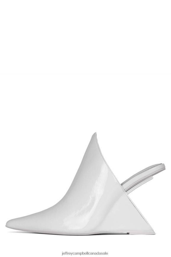 AESTHETIC Women White Crinkle Patent PLRNJH1681 Jeffrey Campbell Heeled Mule