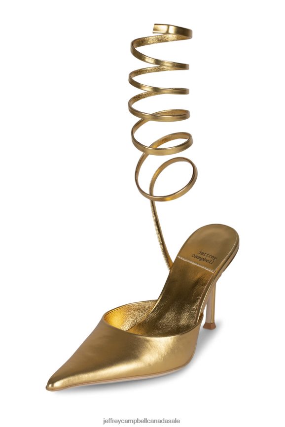 APHRODITE Women Gold Metallic PLRNJH1679 Jeffrey Campbell Heeled Mule