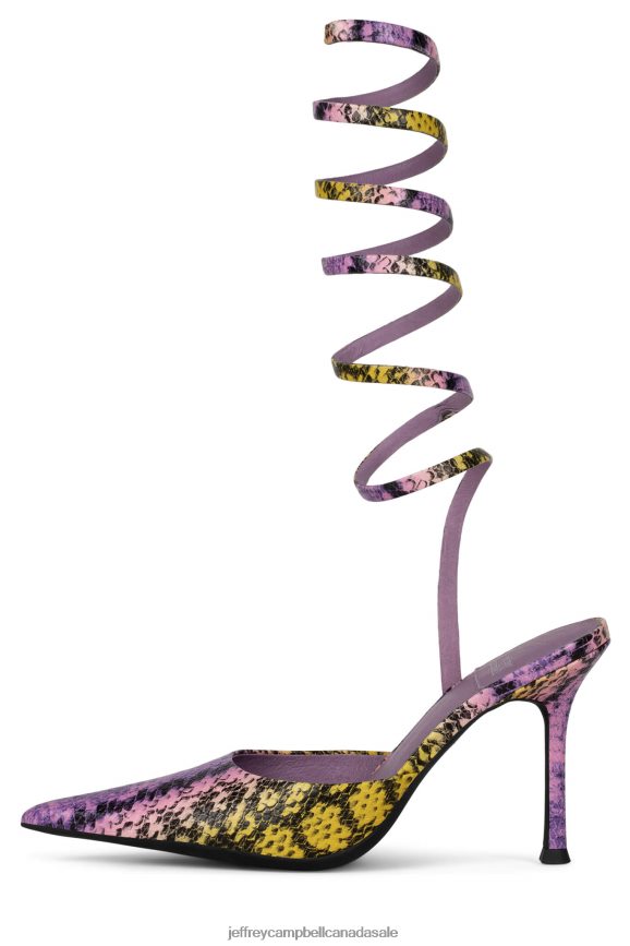 APHRODITE Women Yellow Purple Snake PLRNJH1677 Jeffrey Campbell Heeled Mule