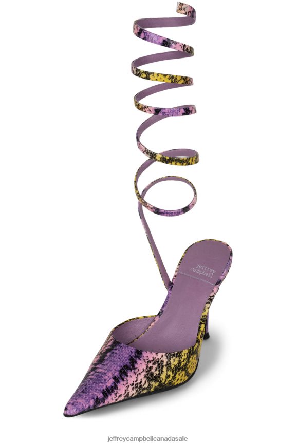 APHRODITE Women Yellow Purple Snake PLRNJH1677 Jeffrey Campbell Heeled Mule
