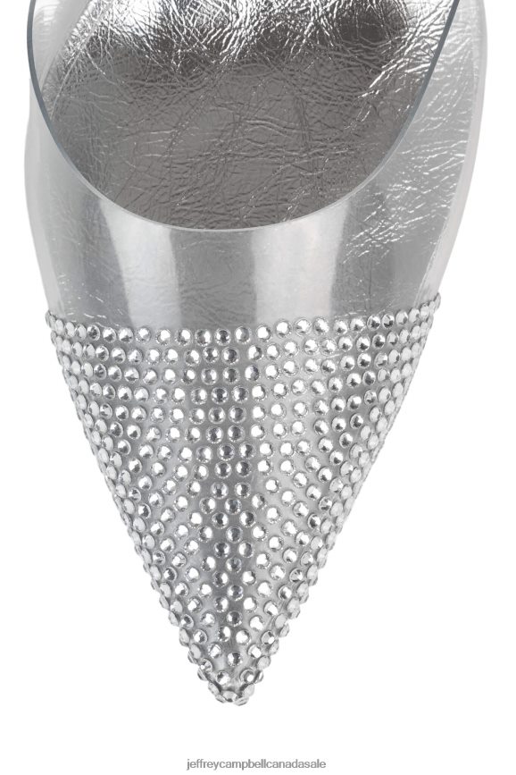 BIG-EGO Women Silver Clear PLRNJH1656 Jeffrey Campbell Heeled Mule