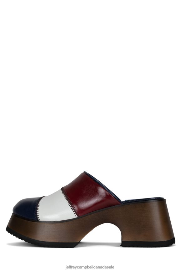 CLOGGED Women Red White Blue PLRNJH1724 Jeffrey Campbell Heeled Mule
