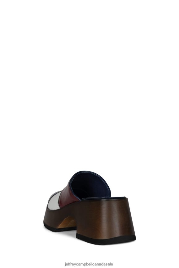 CLOGGED Women Red White Blue PLRNJH1724 Jeffrey Campbell Heeled Mule