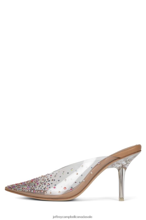 DRIZELLA Women Clear Nude Suede PLRNJH1683 Jeffrey Campbell Heeled Mule