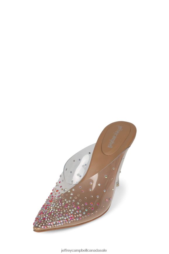 DRIZELLA Women Clear Nude Suede PLRNJH1683 Jeffrey Campbell Heeled Mule