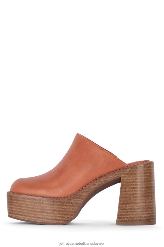 DRUMMER Women Orange Natural Polish Stack PLRNJH1711 Jeffrey Campbell Heeled Mule