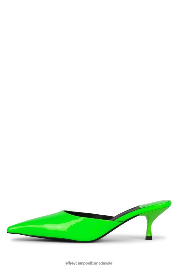 EXQUISITE Women Bright Green Patent PLRNJH1716 Jeffrey Campbell Heeled Mule