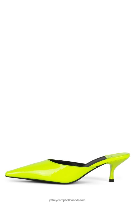 EXQUISITE Women Bright Yellow Patent PLRNJH1715 Jeffrey Campbell Heeled Mule