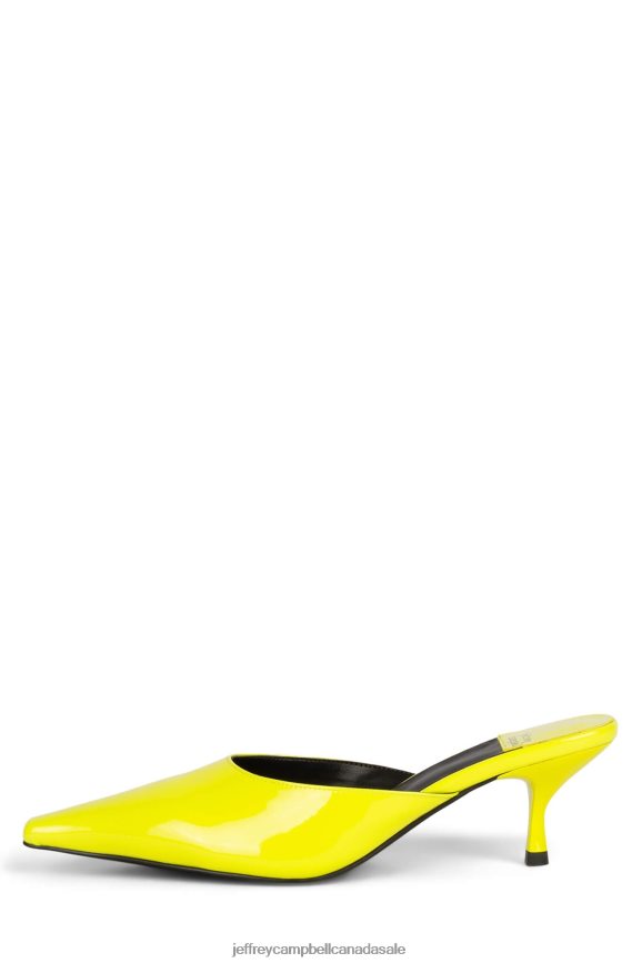 EXQUISITE Women Yellow Patent PLRNJH1713 Jeffrey Campbell Heeled Mule