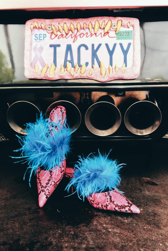 FEATHERING Women Black White Snake PLRNJH1695 Jeffrey Campbell Heeled Mule