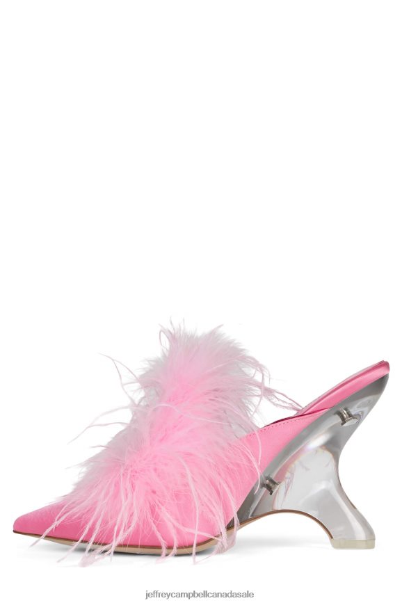 FUR-WUT Women Pink Satin PLRNJH1661 Jeffrey Campbell Heeled Mule