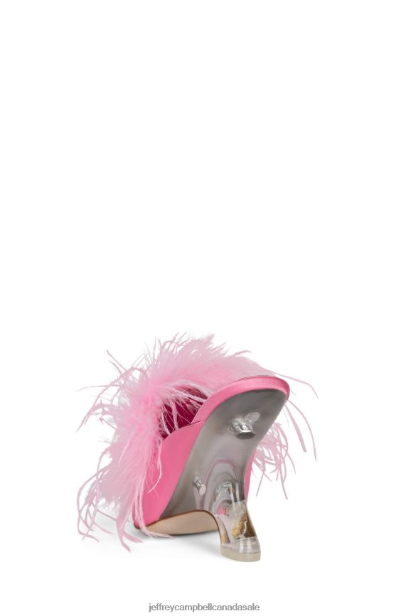 FUR-WUT Women Pink Satin PLRNJH1661 Jeffrey Campbell Heeled Mule